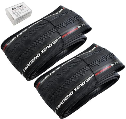 Vittoria Terreno Zero G2.0 - Gravel Tubeless TLR Tire 700 x 40 C, Color Gris x Negro con ZeOSS Glueless Patch Kit,VT3124-ZEO