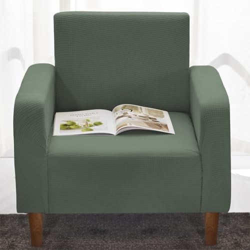 Delindo Lifestyle Sesselschoner Corn Fleece, Cord Überzug, samtweicher Sesselbezug ohne Armlehne, grün, 90-140 cm