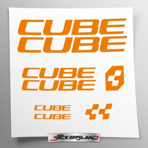 Aufkleber-Set kompatibel mit Rahmen MTB Mountainbike und Helm | Decals Aufkleber für Fahrrad Schriftzug Logos | Stickersland® – CB (Orange matt)