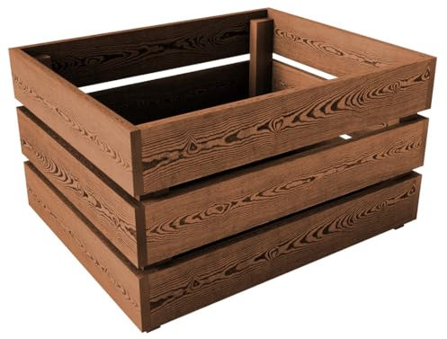 Lermowood Holzkisten Box0522 50 x 40 x 28cm Eiche | Dekokisten aus Holz Massive Holzkiste Regalkiste Weinkiste