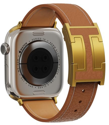 Cinturino magnetico in pelle compatibile con Apple Watch Ultra Band 49 mm, 46 mm, 45 mm, 44 mm, 42 mm, 41 mm, 40 mm, 38 mm, cinturino di ricambio per donne e uomini, iWatch Ultra 2/Ultra/SE/Series