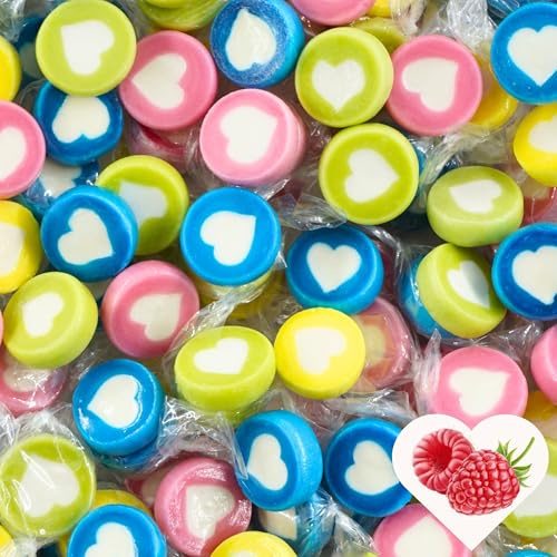 EinsSein Herzbonbons bunt 1kg | handgemachte Rocks Bonbons | Süßigkeiten & Gastgeschenke für Kindergeburtstag Ostern Taufe Hochzeit Kommunion | Essbare Tischdeko & Alternative zu Schokoeiern