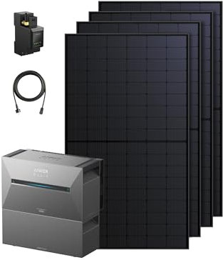 Anker SOLIX Balkonkraftwerk mit Speicher, Solarbank 3 E2700 Pro (2680Wh), BP2700 (2680Wh), 4× 500W Solarpanels, 4 MPPTs (3600W), bis zu 16kWh, 1200W bidirektional, Anker Intelligence, Plug&Play