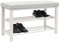 DuneDesign Schuhbank mit Sitzfläche - 81x32x50 Schuhregal Metall - Schuhschrank mit Sitzbank - Schuhkommode Flur Bank mit Stauraum - Schuhsitzbank mit Polster - Kleine Polsterbank für Garderobe Weiß