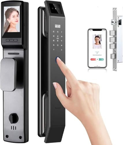 Localización De La Puerta De Reconocimiento Facial 3D,Cerradura De Puerta Inteligente Con Cámara, Cerradura De Puerta Digital Inteligente, Habilitado Para La Seguridad De La Entrada En El Hogar, Cerr