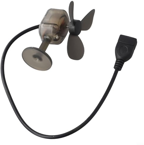 Tragbare Windkraftanlage Stromgenerator mit USB-Ladeanschluss 5W Mini Windenergie Wandler Atmosphäre Licht für Outdoor Camping Radfahren Mobilgerät Aufladen Schwarz