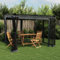 Emmtore Pavillon mit Netzwände Schiebedach, Sonnenschutz Überdachung für Terrasse Garten, Gartenpavillon Terrassendach Gartenzeltn Anthrazit 3x3 m Stahl