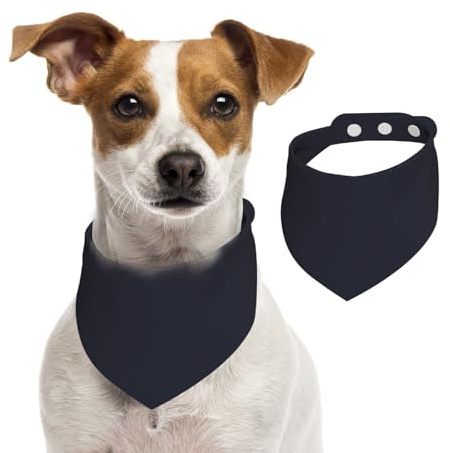 Einfarbige schwarze Hundehalstücher aus Baumwolle – waschbares Baumwoll-Taschentuch, Dreieckstuch für kleine, mittelgroße und große Hunde, Katzen, Schwarz