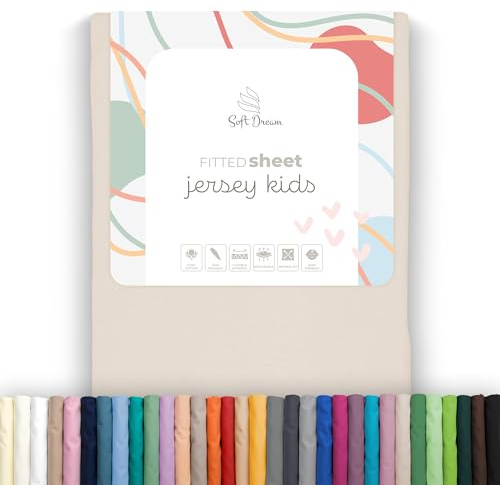 Soft Dream Spannbettlaken 80x180 cm Baumwolle Jersey | Kaschmir | Steghöhe 20 cm | 150 g/m² | gekämmte Baumwolle | OEKO-TEX Standard 100