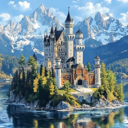 TOSTOG Diamond Painting für Erwachsene,5D Schloss Diamant Painting Kits Full Drill Bilder Zauberschule 5D Diamant Painting Bilder 30x30cm für Wanddekor