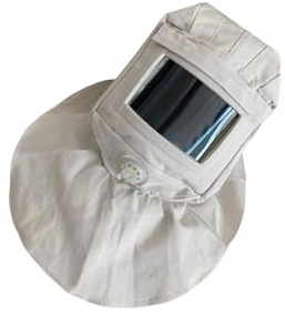 RCGOFOLLOW Casquette de sablage en Toile, Cagoule de sablage, Pare-Vent en Verre pour Une visibilité optimale et Une efficacité Accrue. Casquette Toile, protège-Cou châle.
