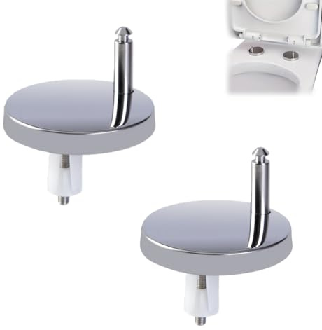 2PCS Quick Release Toilet Seat Fixings, Universal Stainless Steel Toilet Hinge Screws Fittings, WC Replacement Bolts with Expanding Rubber Screws, Soft Close Toilet Seat Fittings for Blind Holes