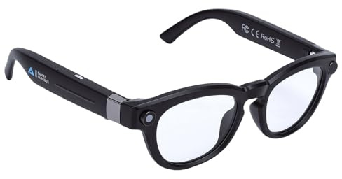 ZAICOLER Intelligente Brille mit KI, 8 MP, 4K-Kamera, 32 GB Speicher, 30 Stunden Wiedergabe, ChatGPT-Übersetzungsbrille mit Surround-Stereo-Sound, KI-Smart-Brille für Männer und Frauen,