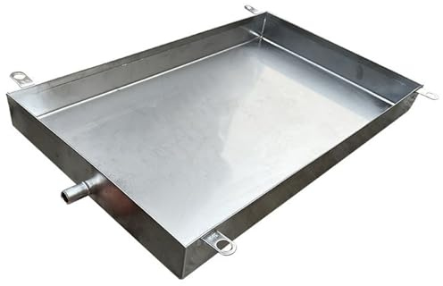 Wzmazingly Auffangwanne Mit Ablauf, Tragbare Tropfschale Aus Edelstahl Für Innen- Und Außengeräte Von Klimaanlagen(500x1200x40mm)