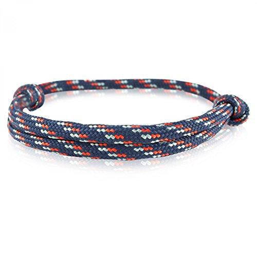 Skipper Surfer-Armband mit Segelknoten für Damen und Herren - Marine/Rot/Grau 6919