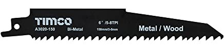 ADDAX TIMCO sabre saw blade 150mm - (pack of 5)