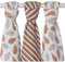 xkko Mullwindeln Muslin 70x70 cm Bio-Baumwolle 3er-Set (Eiche)