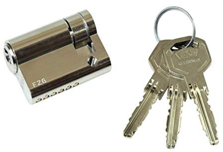 BKS FZG Halbzylinder Livius Serie WS50 mit Freilauffunktion, mit Wendeschlüssel, incl. Bohrschutz und Pickingschutz, Baulänge: 70mm (70/10, Gesamtlänge 80mm)