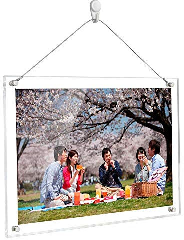 LAPONO Cadre Photo Transparent, A4 Double Acrylique Personnalisé 20X30cm Support et Cadre Photo 6 mm Sans Cadre pour Bureau Document Certificat Illustration Décoration Mémoire de Bureau à Domicile