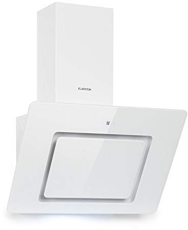 Klarstein Sofia 60 Cooker Extractor Hood - Cooker Hood, Wall Hood, Head-Free, 60 cm, EEC B, 300 m³/h, Exhaust Air, Circulating Air Optional, LED Lighting, Touch Control, Glass Housing, White