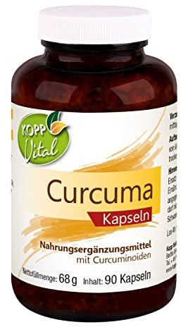 KOPP Vital® Curcuma Kapseln | vegan | 90 Kapseln | 68 g | Nahrungsergänzungsmittel | BCM-95 | 95-prozentigem Curcumin-Extrakt | Premium-Qualität