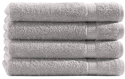 Top Fuel Fashion 4er Pack Gästetuch Elegance 18043 Handtuch 30x50 cm Frottier Baumwolle Silber (grau)