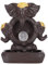 Brûleur d'encens à Reflux, Porte encens en Forme d'éléphant en céramique avec encensoir décoratif en Forme de Boule de Cristal LED