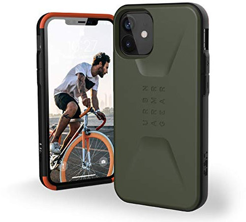URBAN ARMOR GEAR UAG iPhone 12 Mini 5G - (5.4 inch) Sleek Ultra-Thin Shock-Absorbent Civilian Protective Cover, Olive,11234D117272
