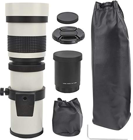 BigKing Teleobjektiv, 420‑800mm F8.3‑16 Manueller Fokussierungszoom Teleobjektivteleskop für Canon EF-S Mount Camera(Weiß)