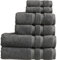 Christy Chroma Bath Towel Set | Set of 6 | 2 Bath 2 Hand 2 Face | Highly Absorbent Heavyweight 675GSM | Bold and Bright | Soft Smooth Shower Towels | 100% Cotton | Sustainably Made | Ash Grey