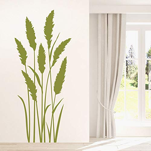 KLEBEHELD® Wandtattoo Gräser - Grashalme - Pampasgras | Gras für Wohnzimmer, Flur, Küche und Schlafzimmer Farbe braun, Größe 78x180cm