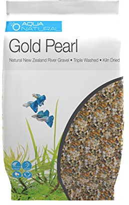 Aqua Natural Gold Pearl 20lb Gravel Substrate for aquascaping, Aquariums, vivariums and terrariums 2-4mm