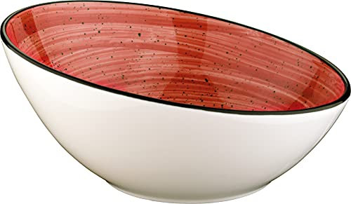Bonna Premium Porcelain APSVNT22KS Aura Passion Bowl Schale, Salatschale, Schüssel, 21.5x22cm, 850ml, Porzellan, rot, 1 Stück