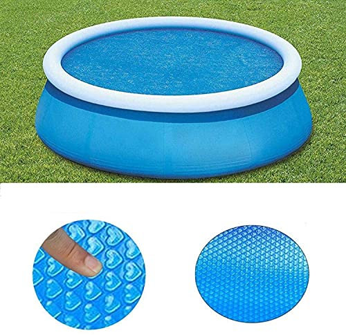 Artfeel 366cm Couverture Solaire de Piscine Ronde,Bâche Solaire Bleu Film d'isolation Thermique pour Piscine,Couverture Solaire Protection UV Film à Bulles pour Piscine Ronde Hors Sol