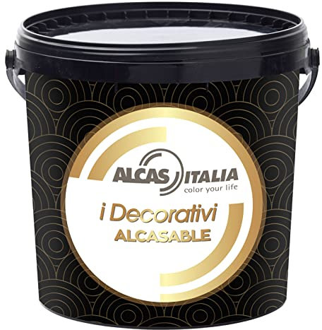Alcas Italia Pittura decorativa per interni effetto sabbiato perlato 2,5 Litri (Gold (Oro))