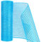 MIKIMIQI Deko-Mesh-Band mit Metallfolie, 25,4 cm x 9,1 m, Deko-Mesh-Band mit Metallfolie, Kranz, Zubehör, Drahtband, Netz-Rolle für Frühlingskränze, Girlanden, Handwerk, Party-Dekoration (blau)