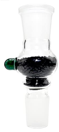 Glas Aktivkohleadapter Cyan 18,8 mm Schliff NS19 Pfeifenfilter aus Borosilikatglas