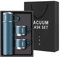 Bouteille isotherme à café en acier inoxydable avec tasse pour boissons chaudes et froides, 500 ml (bleu, trois tasses)