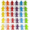 Spieltz große Spielfiguren für Brettspiele, aus Holz. Menschen/Personen, 5 cm groß (35x50x10 mm) (6 Farben - Regenbogen: Gelb, Orange, Rot, Violett, Hellblau, Hellgrün, 30 Stück)