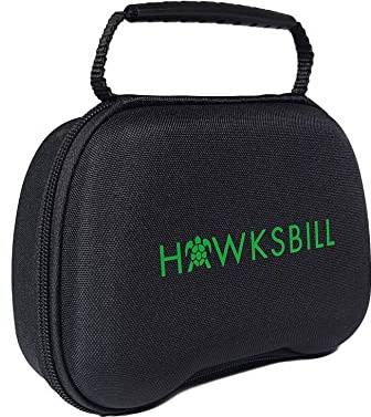 Hawksbill Funda para controlador de viaje compatible con Switch Pro, controlador PS5 y mando Xbox, funda de transporte rígida portátil y compacta (negro y verde)