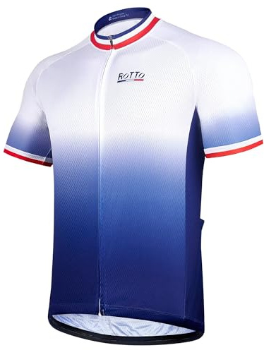 ROTTO Cycling Jersey Mens Short Sleeve Cycle Top Bike Shirt Gradient Color Series