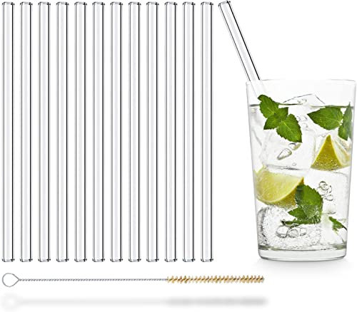 HALM pailles en verre 12x 20 cm Siphons - Réutilisables - Résistants au lave-vaisselle Pour Cocktails & Aperol - Tubes à boire en provenance d'Allemagne