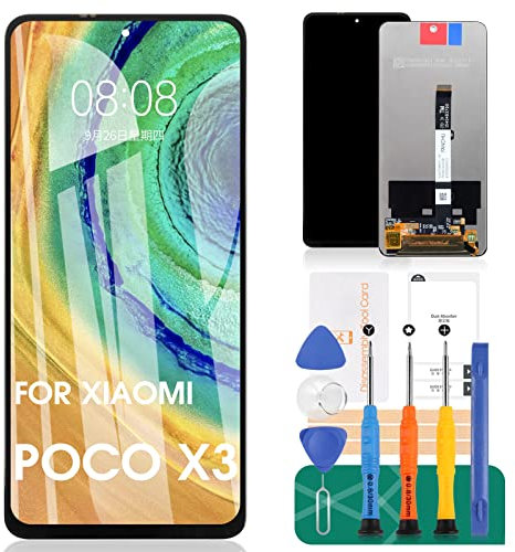 para Xiaomi Poco X3 /Poco X3 Pro Pantalla LCD para Xiaomi Redmi Note 9 Pro 5G Pantalla de Repuesto para Xiaomi Mi 10T Lite 5G Touch Digitizer Kits(Black No Frame)
