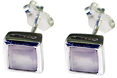 RIYO raro orecchino in argento sterling 925 quarzo rosa orecchino in argento orecchino rosa orecchino quadrato orecchino in quarzo rosa per le donne