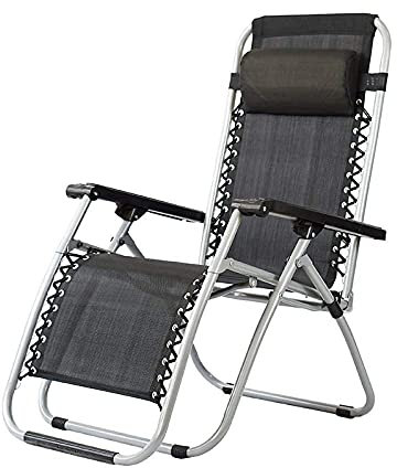 Multi-Positions-Liege, Lounge-Stühle, Klappbett, Schwerelosigkeits-Sonnenliege für den Außenbereich, verstellbare Liege-Terrassenstühle, klappbare Liege-Schwarz 2 kleine Überraschung Comfortable