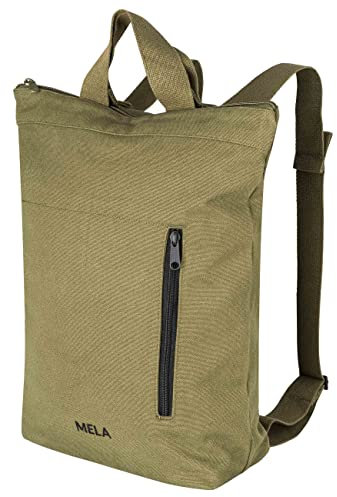 MELAWEAR - Hybrid Rucksack ANIL | Nachhaltig mit Fairtrade Cotton, GOTS & Grüner Knopf Zertifizierung, Farbe:olivgrün, Größe:13 Liter