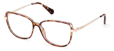 Max&Co. Brille mit Sehstärke in farbigem Havanna für Damen optional mit Sonnenbrillentönung oder Blaulichtfilter, Katzenauge, gefertigt aus Kunststoff, Modell: MO510205554 (inklusive Brillenetui)