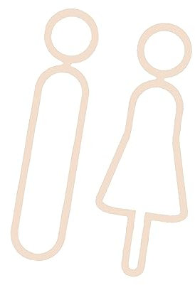 perfk 2 Stück WC-Schild WC-Türschild Männer Frauen Universelle Moderne Dekorationen Tür-WC-Beschilderung für Büro, öffentliche Plätze, Toilette, Garten, Gold