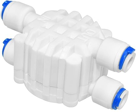 HONSNKS Valvola di spegnimento automatico a 4 vie con tubo da 1/4 di pollice con raccordi a connessione rapida per sistema di osmosi inversa per depuratore d'acqua (confezione da 1)