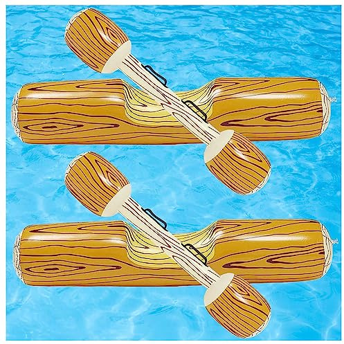 Combat De Radeaux De BûChe, 2 Pcs Ensemble BouéE Piscine, PVC Jeux De Piscine Enfant, Bouee Enfants Adultes Piscine Partie Jeux De
